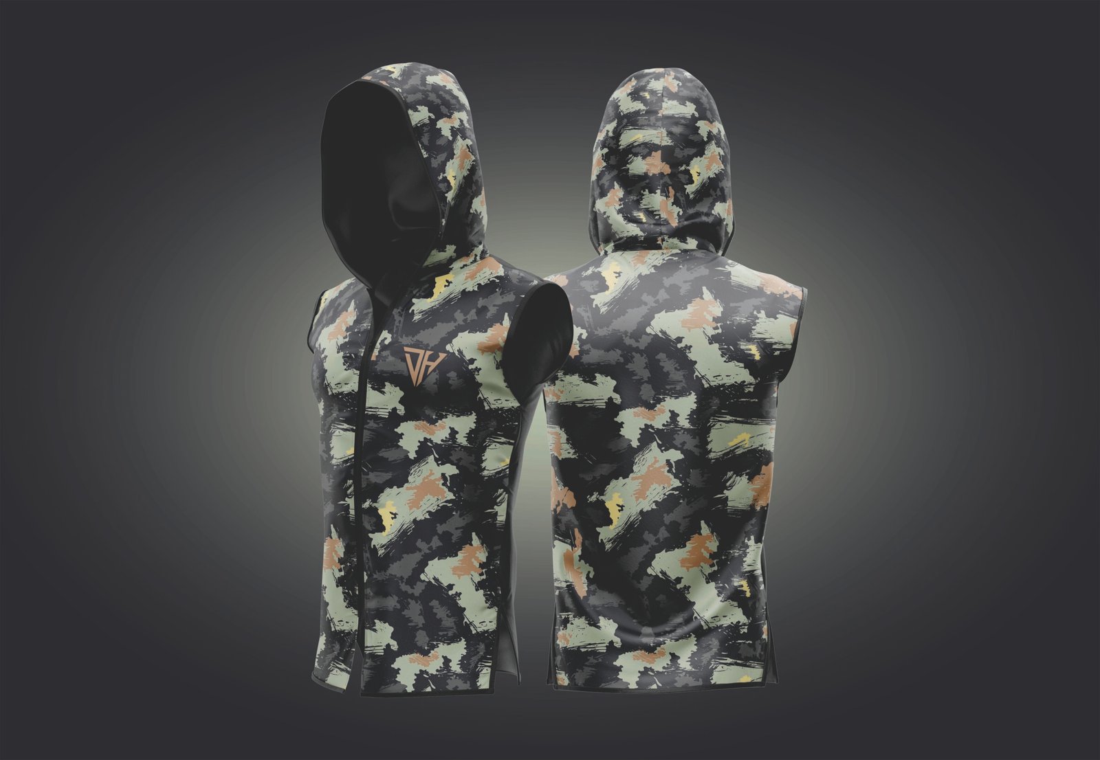 Men’s Camo Sleeveless Hoodie – Military Style Gym Vest | Hooded Workout Tank | Bodybuilding Fitness Training Hoodie